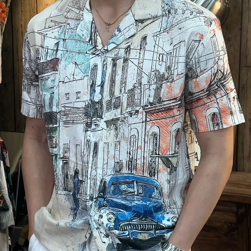 Mus Cuban Men's Shirt Soft, cool, anti-wrinkle silk