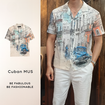 Mus Cuban Men's Shirt Soft, cool, anti-wrinkle silk