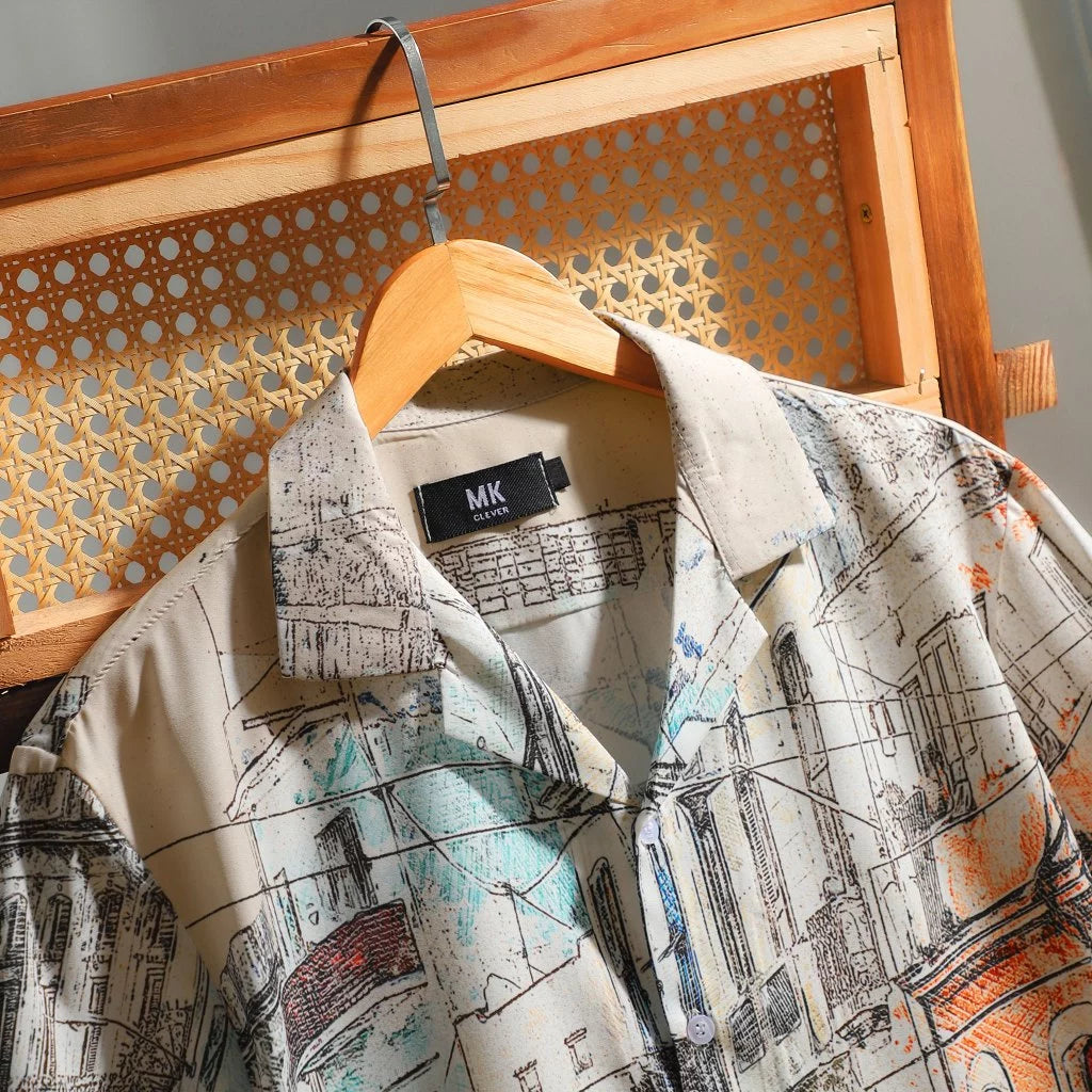 Mus Cuban Men's Shirt Soft, cool, anti-wrinkle silk
