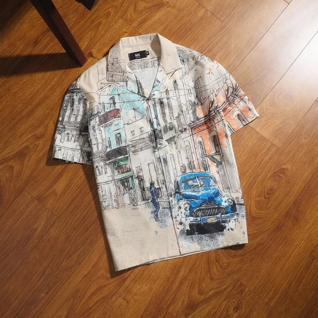 Mus Cuban Men's Shirt Soft, cool, anti-wrinkle silk